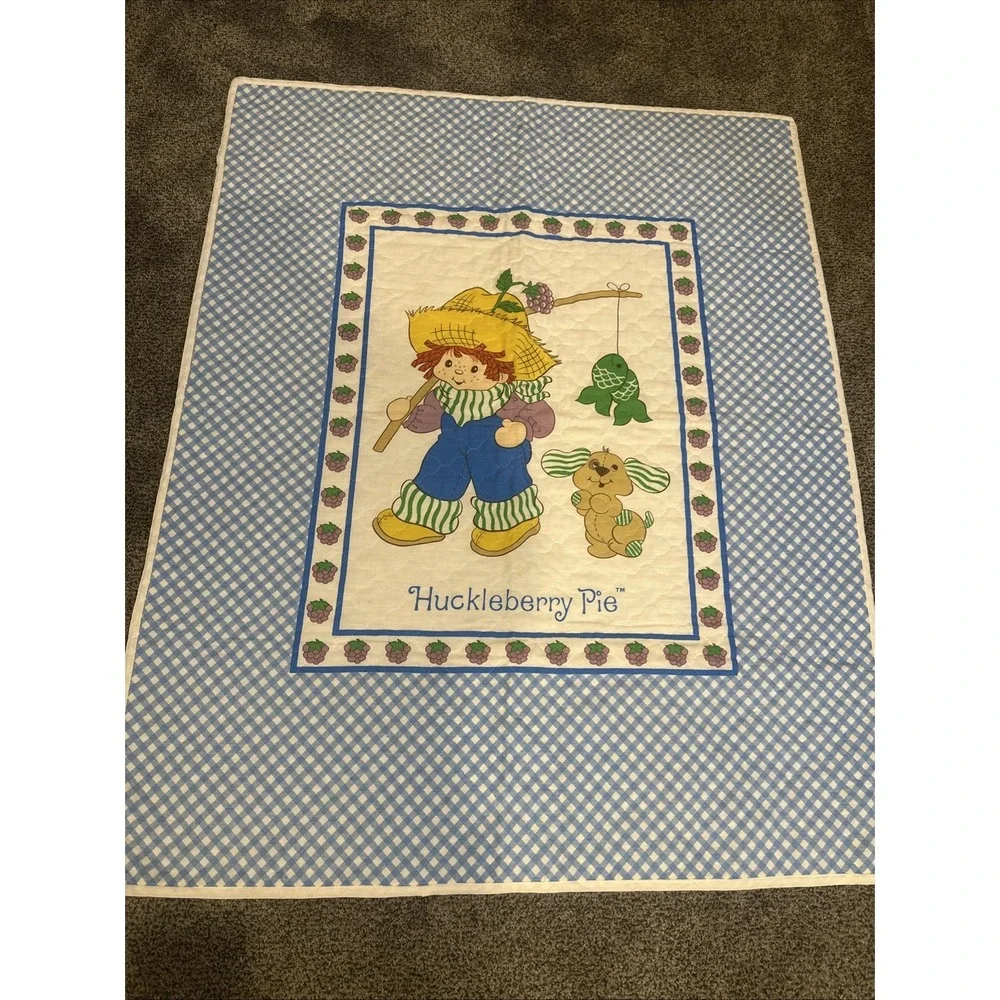 Strawberry Shortcake Huckleberry‎ Pie & Pupcake Baby Quilt Comforter Blanket VTG